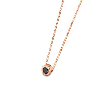 Collar Oro Rosa 18k Diamante Negro