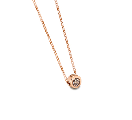 Collar Oro 18k Diamante Brown