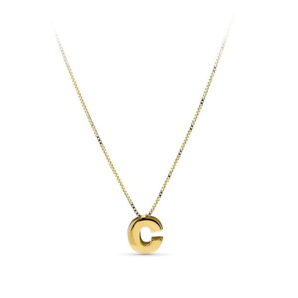 Collar Oro 18k Inicial Silueta