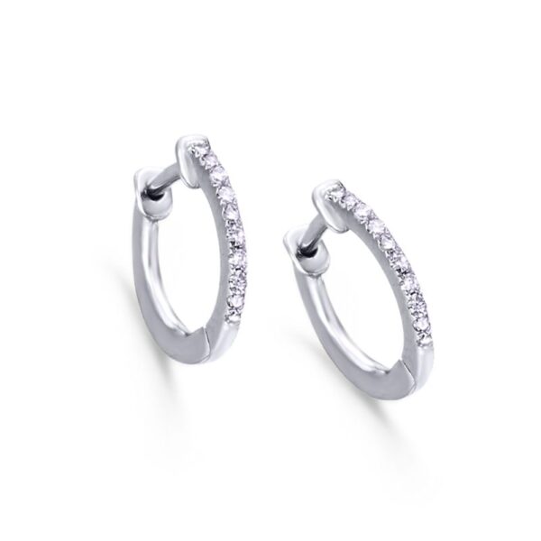 Pendientes Aro Oro 18k Blanco Diamantes