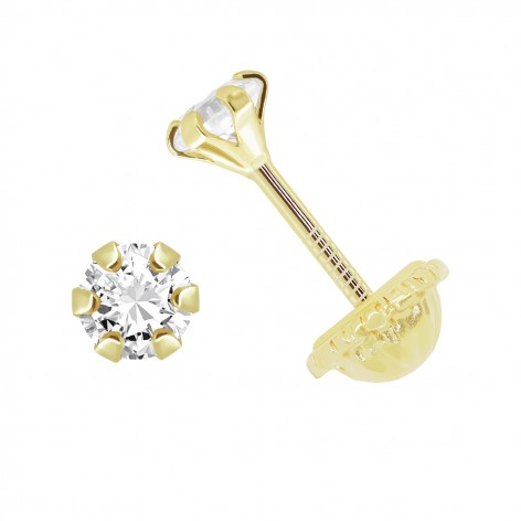 Pendiente Pequeño Oro 18k Circonita