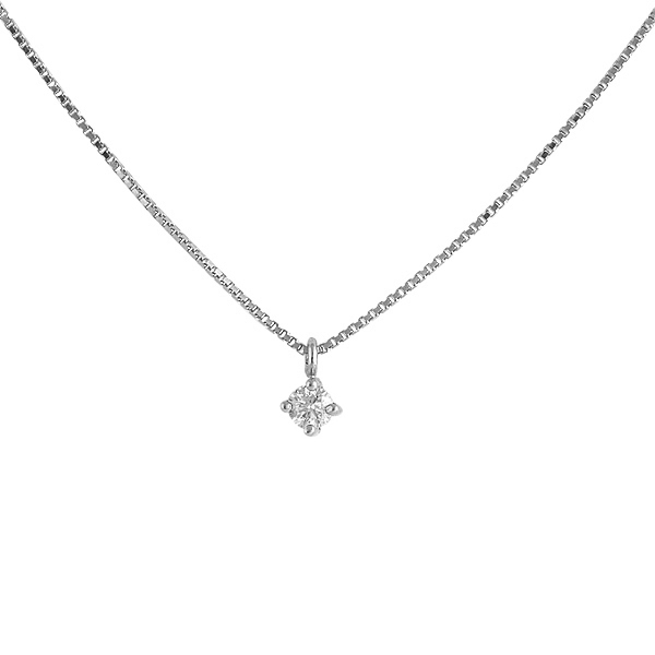 Collar Oro Blanco 18k Diamante