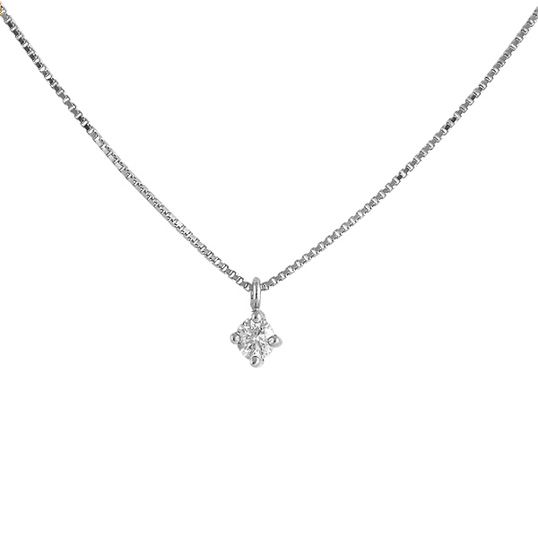 Collar Oro Blanco 18k Diamante
