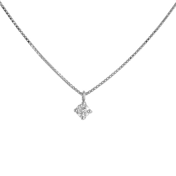 Collar Oro Blanco 18k Diamante