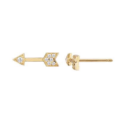 Pendientes Oro 18k Flecha Circonitas
