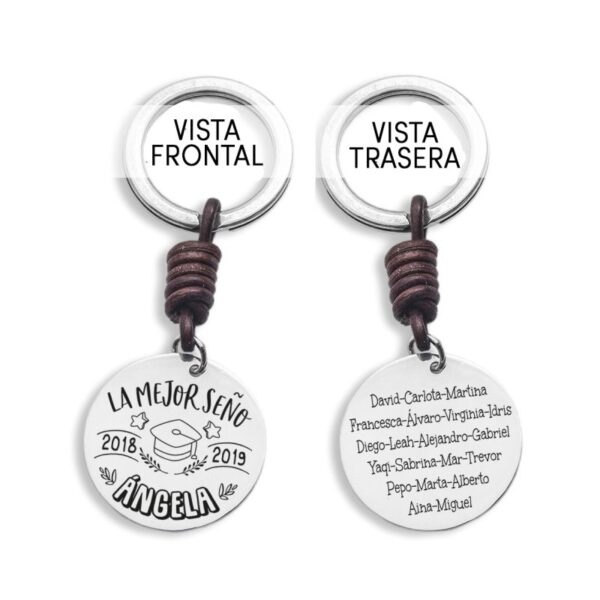 LLAVERO PLATA PERSONALIZADO PROFESORES