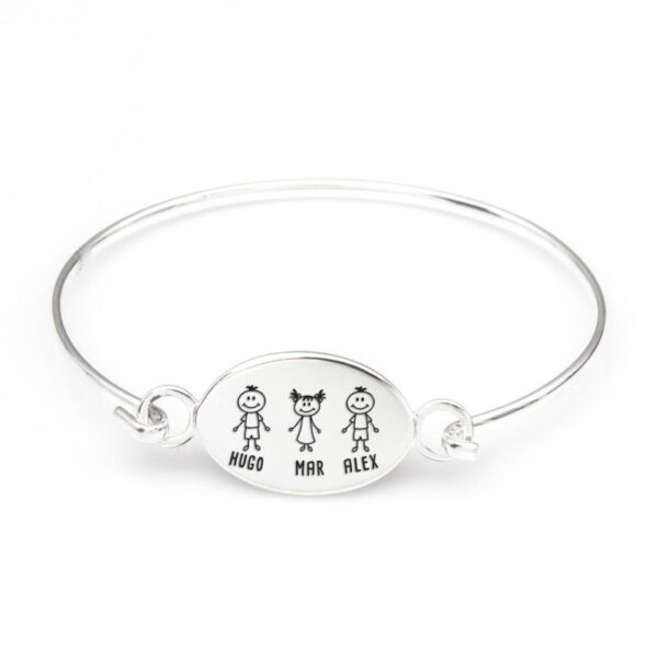 Pulsera medalla oval rígida