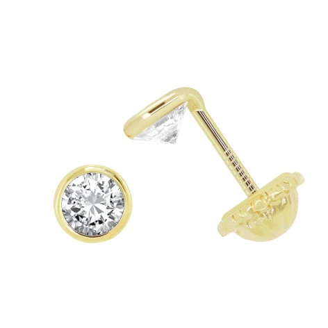 Pendiente Chatón Pequeño Oro 18k Circonita