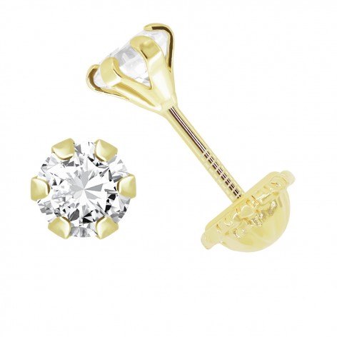 Pendiente Pequeño Oro 18k Circonita