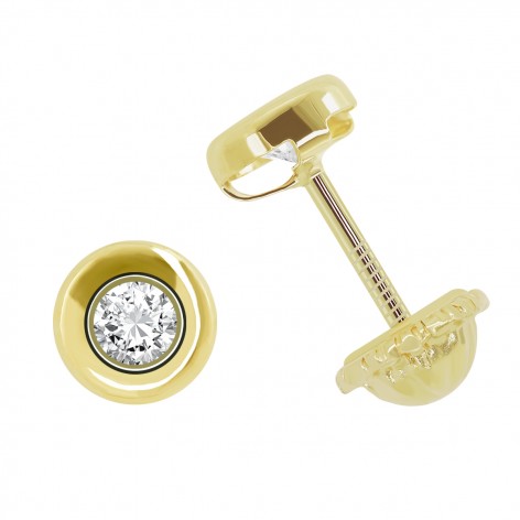 Pendiente Chatón Pequeño Oro 18k Circonita