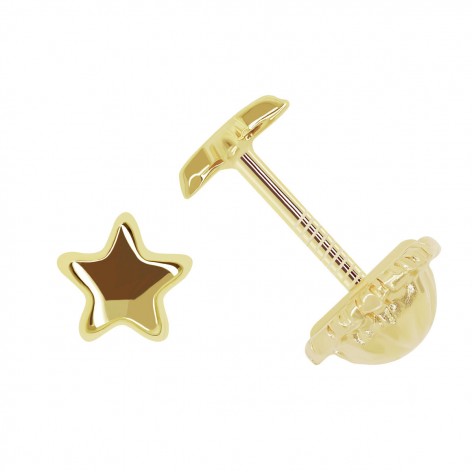 Pendiente Pequeño Oro 18k Estrella