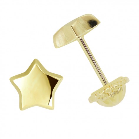 Pendiente Pequeño Oro 18k Estrella