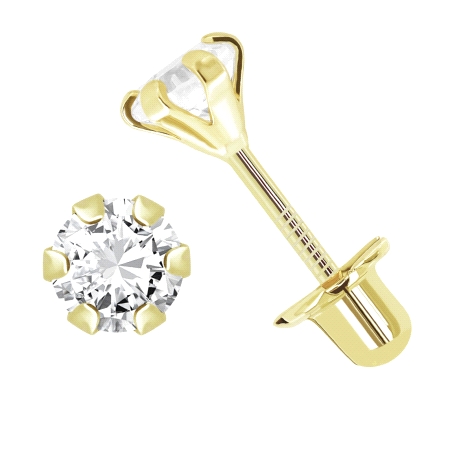 Pendiente Pequeño Oro 18k Circonita