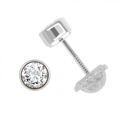 Pendiente Chatón Pequeño Oro Blanco 18k Circonita