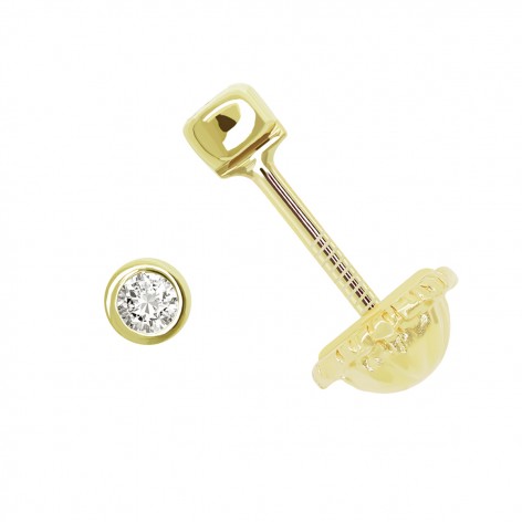 Pendiente Chatón Pequeño Oro 18k Circonita
