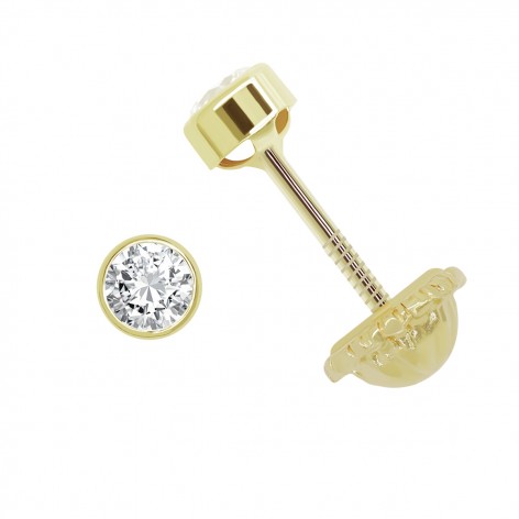 Pendiente Chatón Pequeño Oro 18k Circonita