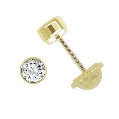 Pendiente Chatón Pequeño Oro 18k Circonita