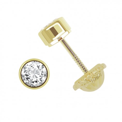 Pendiente Chatón Pequeño Oro 18k Circonita