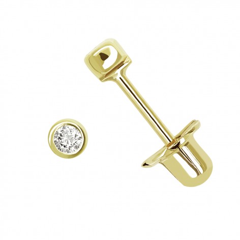 Pendiente Chatón Pequeño Oro 18k Circonita