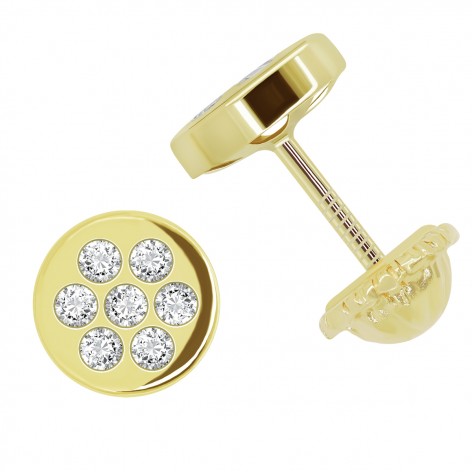Pendiente Pequeño Oro 18k Circonita