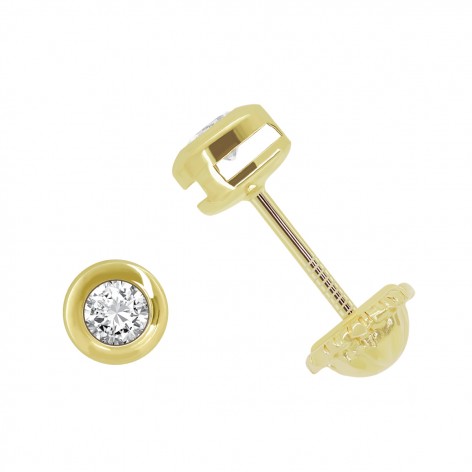 Pendiente Chatón Pequeño Oro 18k Circonita