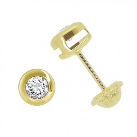 Pendiente Chatón Pequeño Oro 18k Circonita
