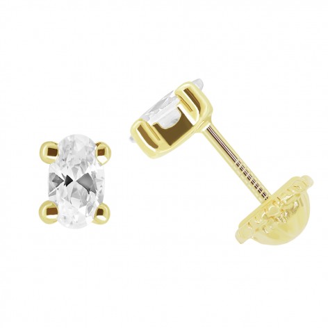 Pendiente Pequeño Oro 18k Circonita