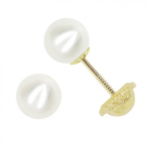 Pendiente Pequeño Oro 18k Perla