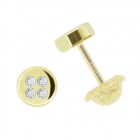 Pendiente Pequeño Oro 18k Circonita