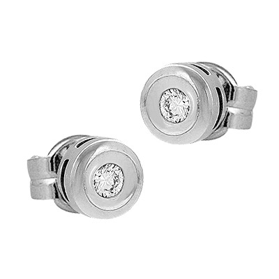 Pendiente Chatón Oro Blanco 18k Diamante