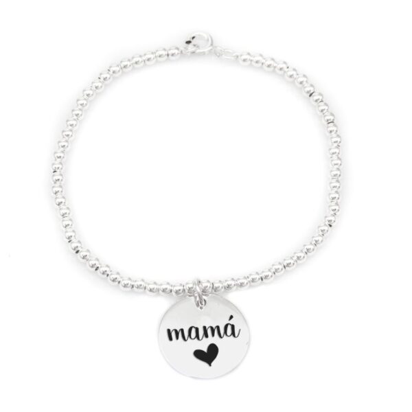 Pulsera medalla mamá corazón