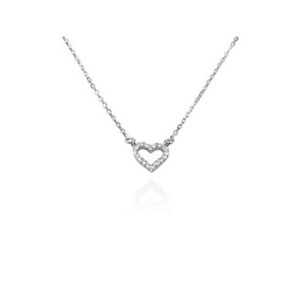 Collar Plata Silueta Corazón Circonitas